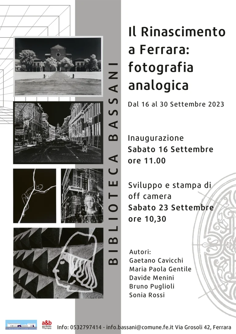 Sonia Rossi Fotografia analogica off camera Locandina mostra Il Rinascimento a Ferrara - 2023