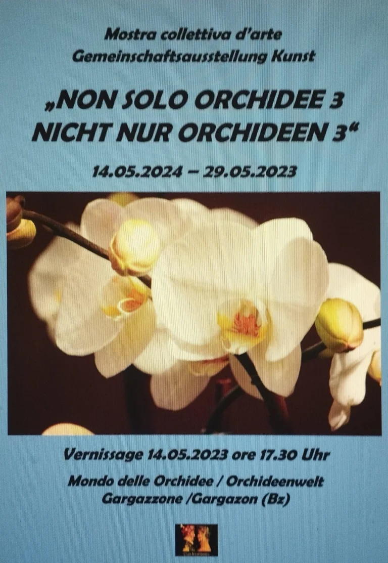 Sonia Rossi Fotografia analogica off camera Locandina mostra Non solo orchidee 3 Nichtnur Orchideen 3 - Bolzano 2024