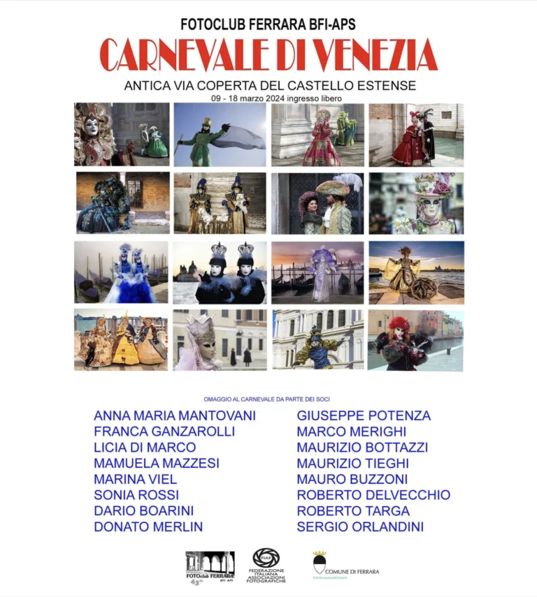 Sonia Rossi Fotografia digitale Locandina mostra Carnevale di Venezia - Ferrara 2024